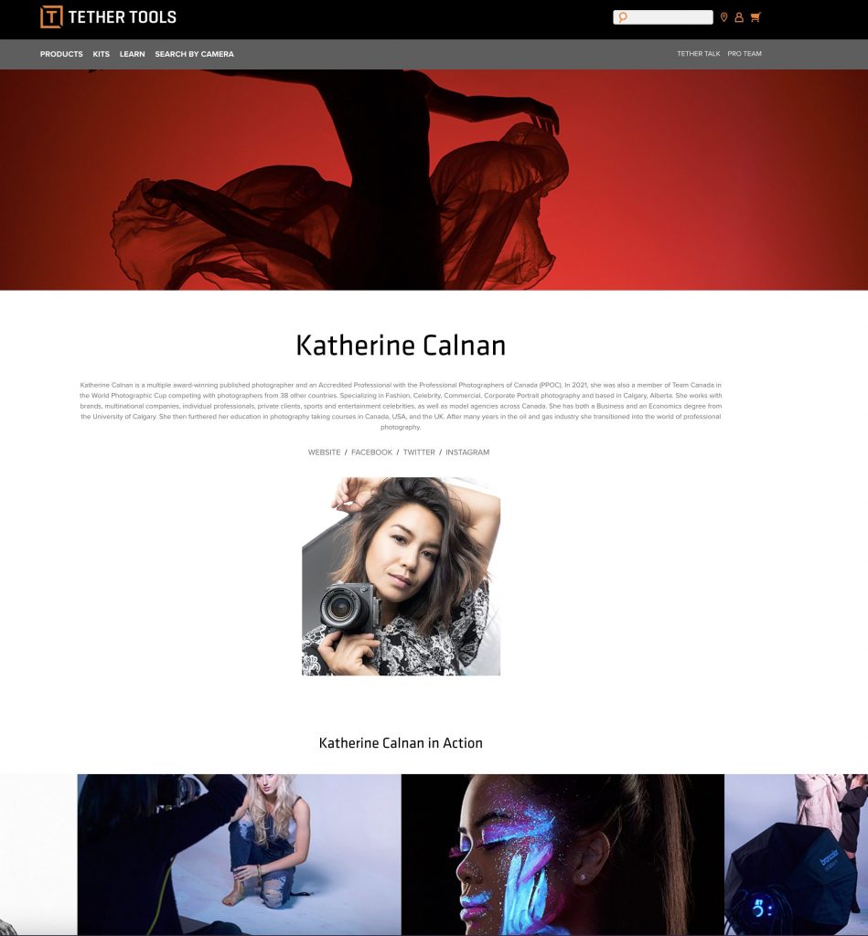 Tether Tools Pro Team Katherine Calnan